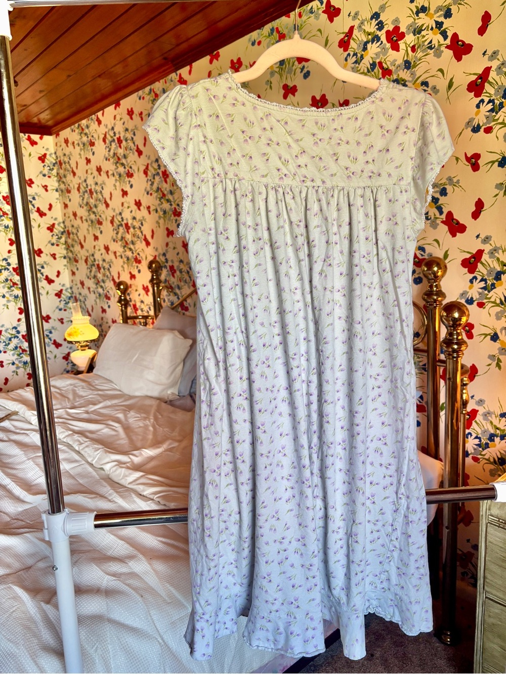 eileen west 100% cotton floral nightgown dress s cottagecore coquette prairie - Picture 4 of 7